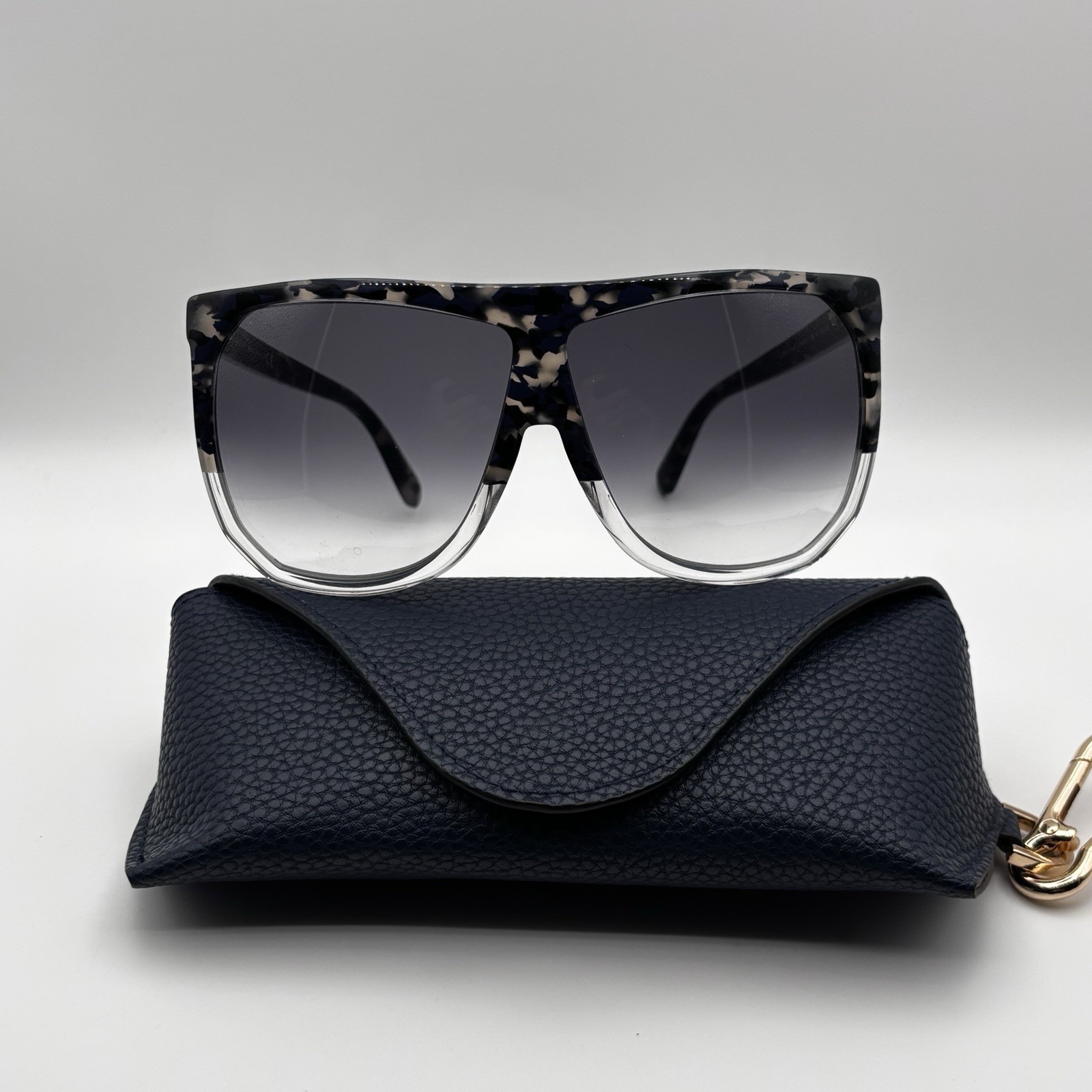 Loewe Filipa Lw400011 56b Sunglasses Blue Tortoise Oversized Gradient W/ Case